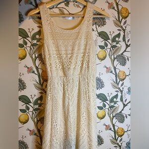 Elegant Cream Lace Dress